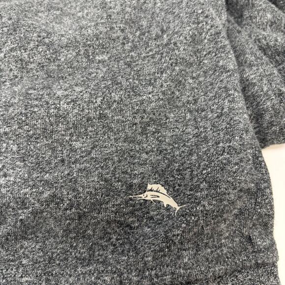 Tommy Bahama Large Dark Gray Black Long Sleeve 1/4 Zip Pullover Sweater - Picture 3 of 6